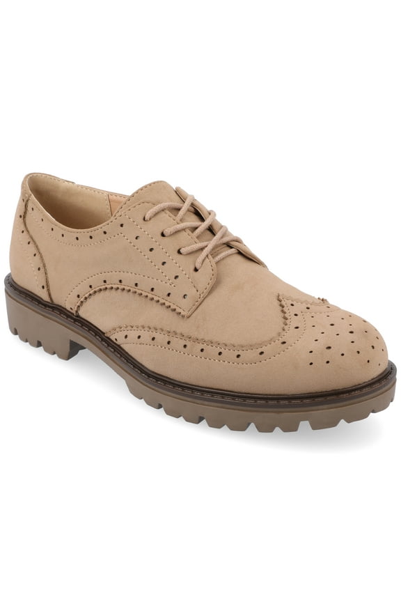 Womens Claudiya Lug Outsole Almond Toe Oxford, Widths Available