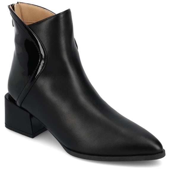 Journee Womens Consuello Two Tone Pointed Toe Booties, Widths Available