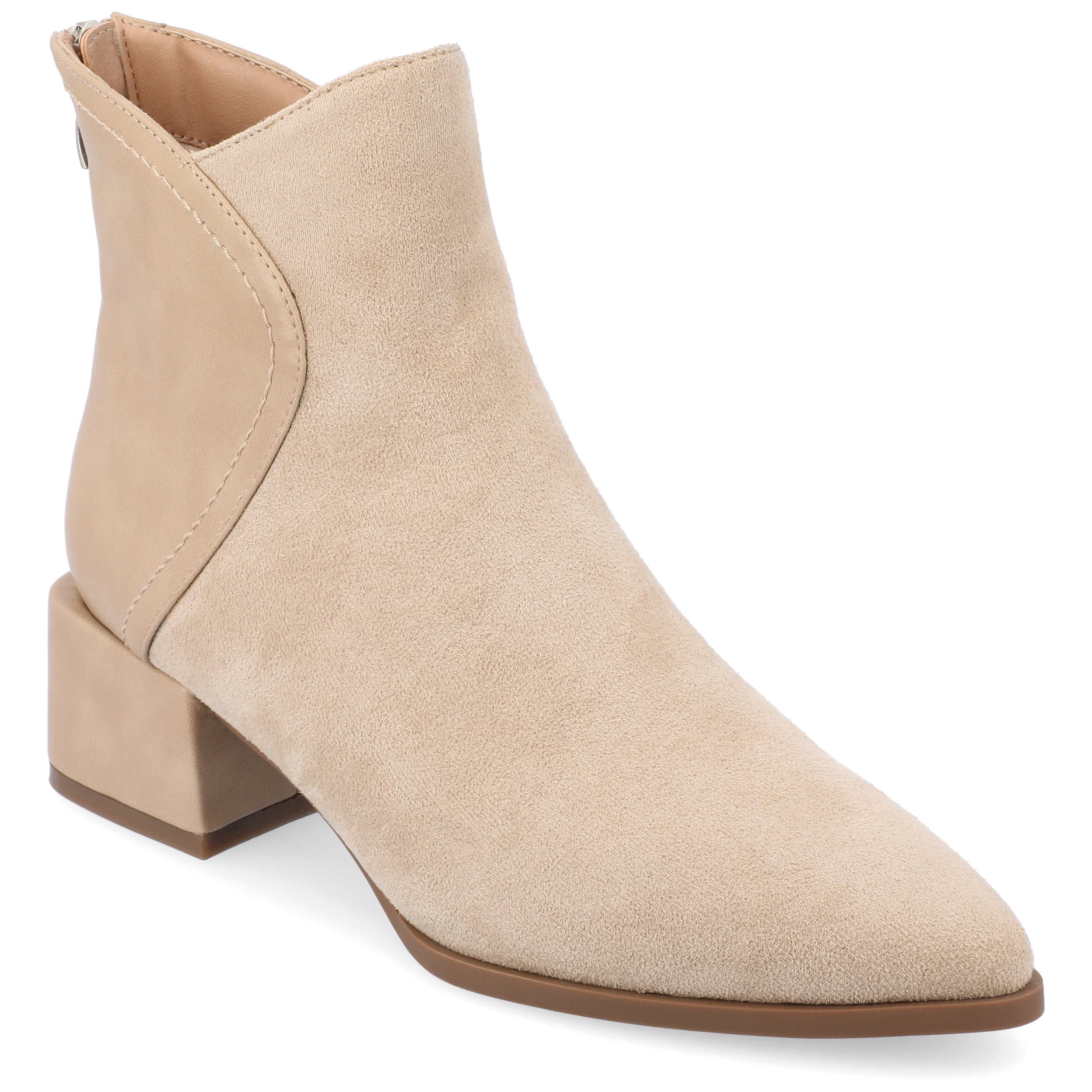 Journee Womens Consuello Two Tone Pointed Toe Booties, Widths Available