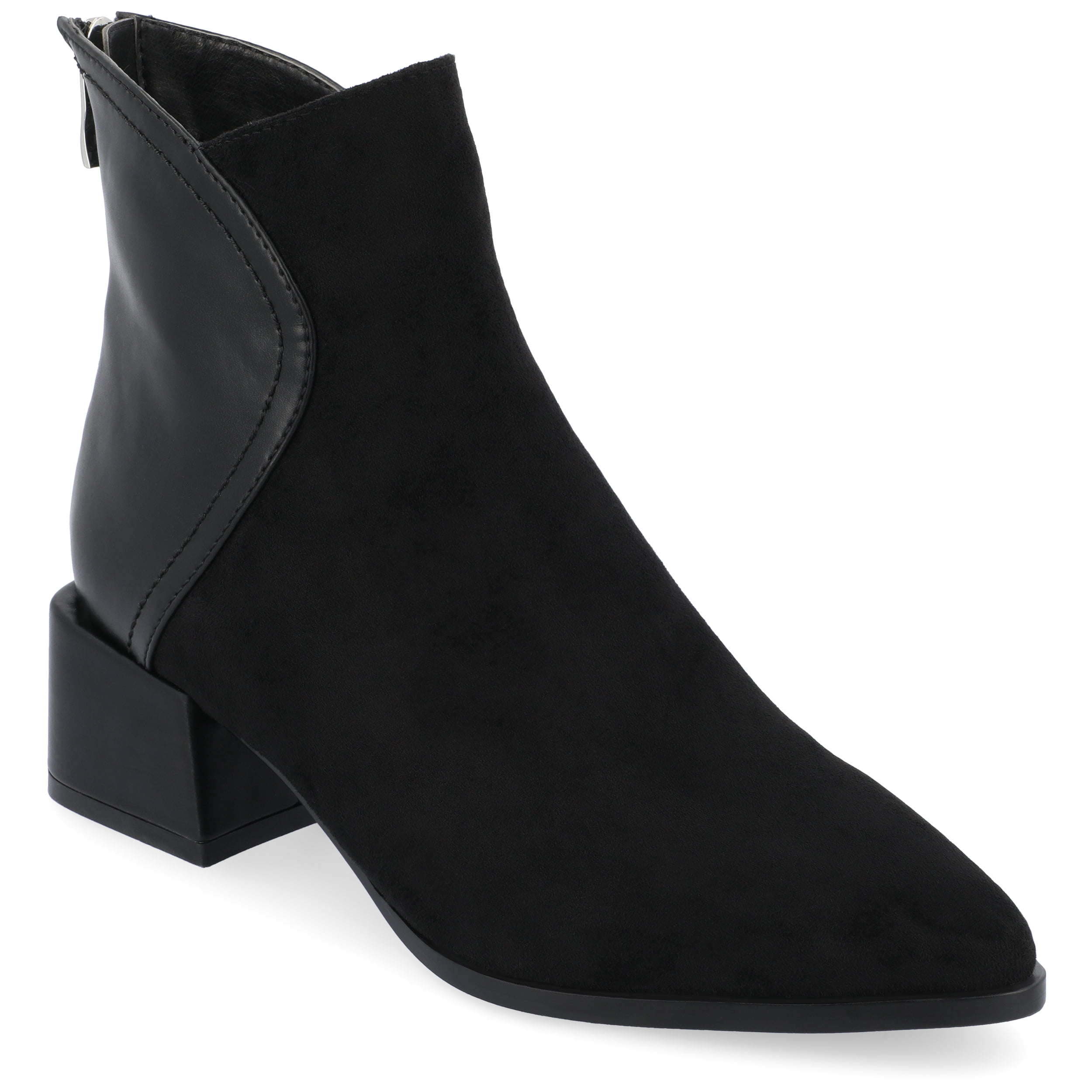 Journee Womens Consuello Two Tone Pointed Toe Booties, Widths Available