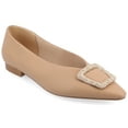 thumbnail image 1 of Journee Womens Elowen Slip On Slim Squared Off Pointed Toe Flats, 1 of 10