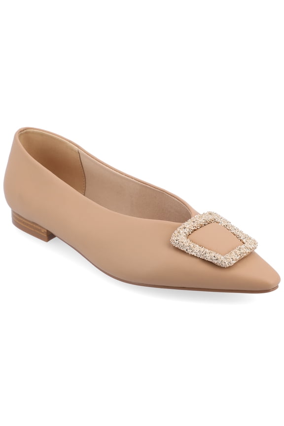 Womens Elowen Slip On Slim Squared Off Pointed Toe Flats