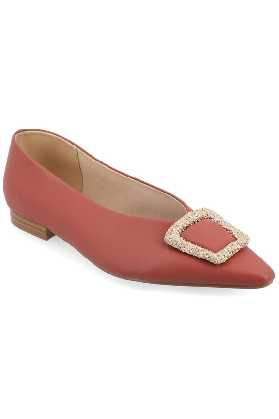 Womens Elowen Slip On Slim Squared Off Pointed Toe Flats