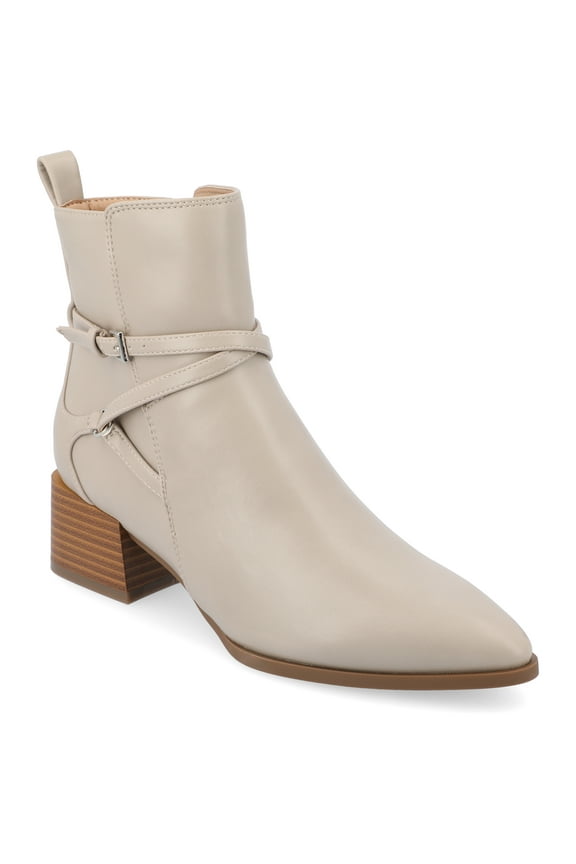 Womens Estelle Stacked Heel Pointed Toe Booties, Widths Available