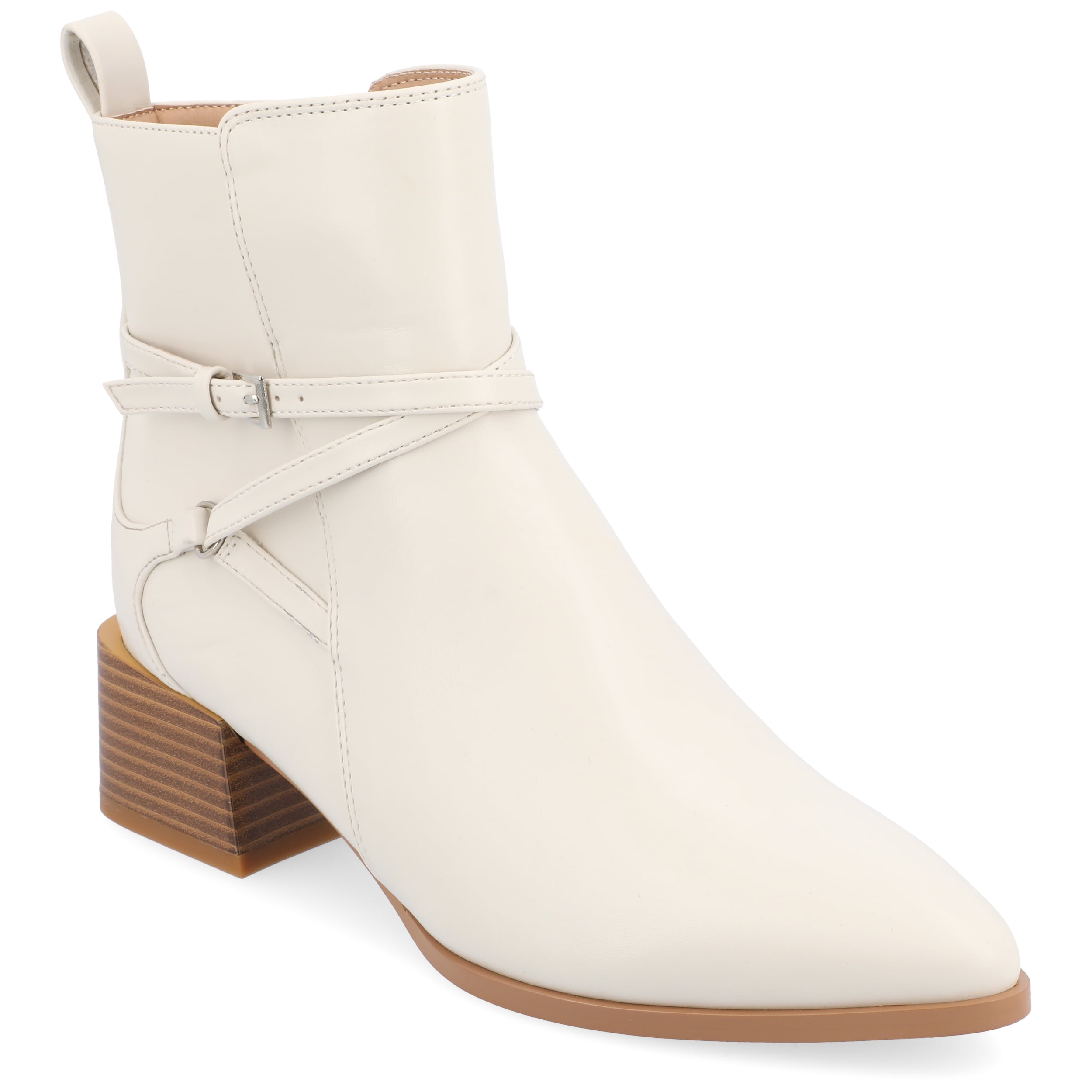 Journee Womens Estelle Stacked Heel Pointed Toe Booties, Widths Available