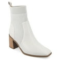 thumbnail image 1 of Journee Womens Harlowe Chelsea Knit and Vegan Leather Booties, Widths Available, 1 of 10