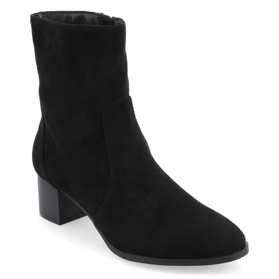 Journee Womens Hayven Stacked Block Heel Almond Toe Booties, Widths Available