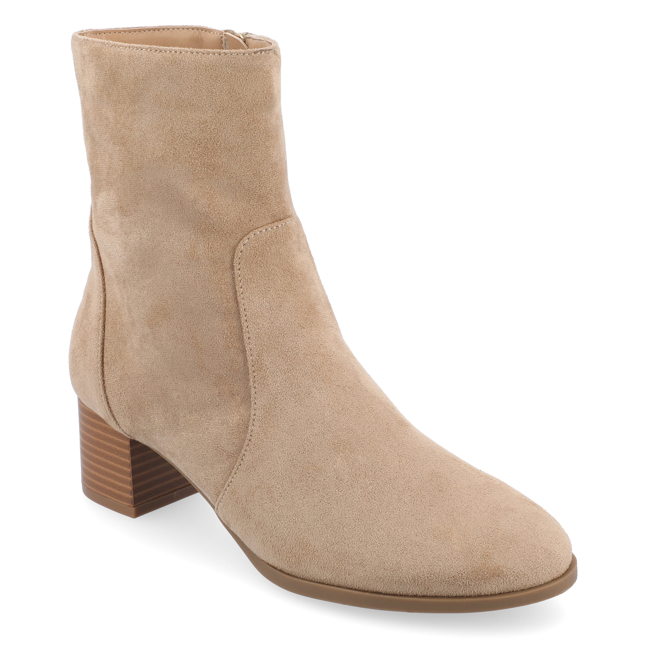 Journee Womens Hayven Stacked Block Heel Almond Toe Booties, Widths Available