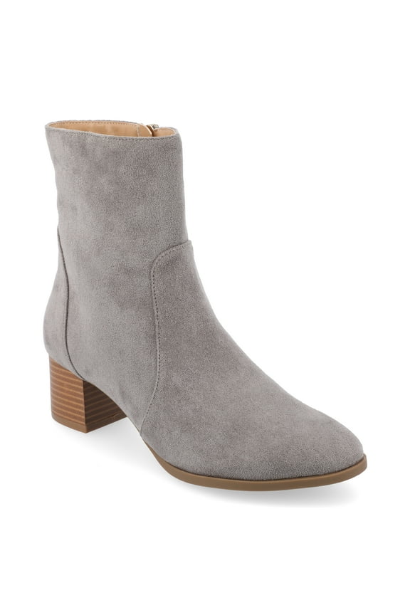 Womens Hayven Stacked Block Heel Almond Toe Booties, Widths Available