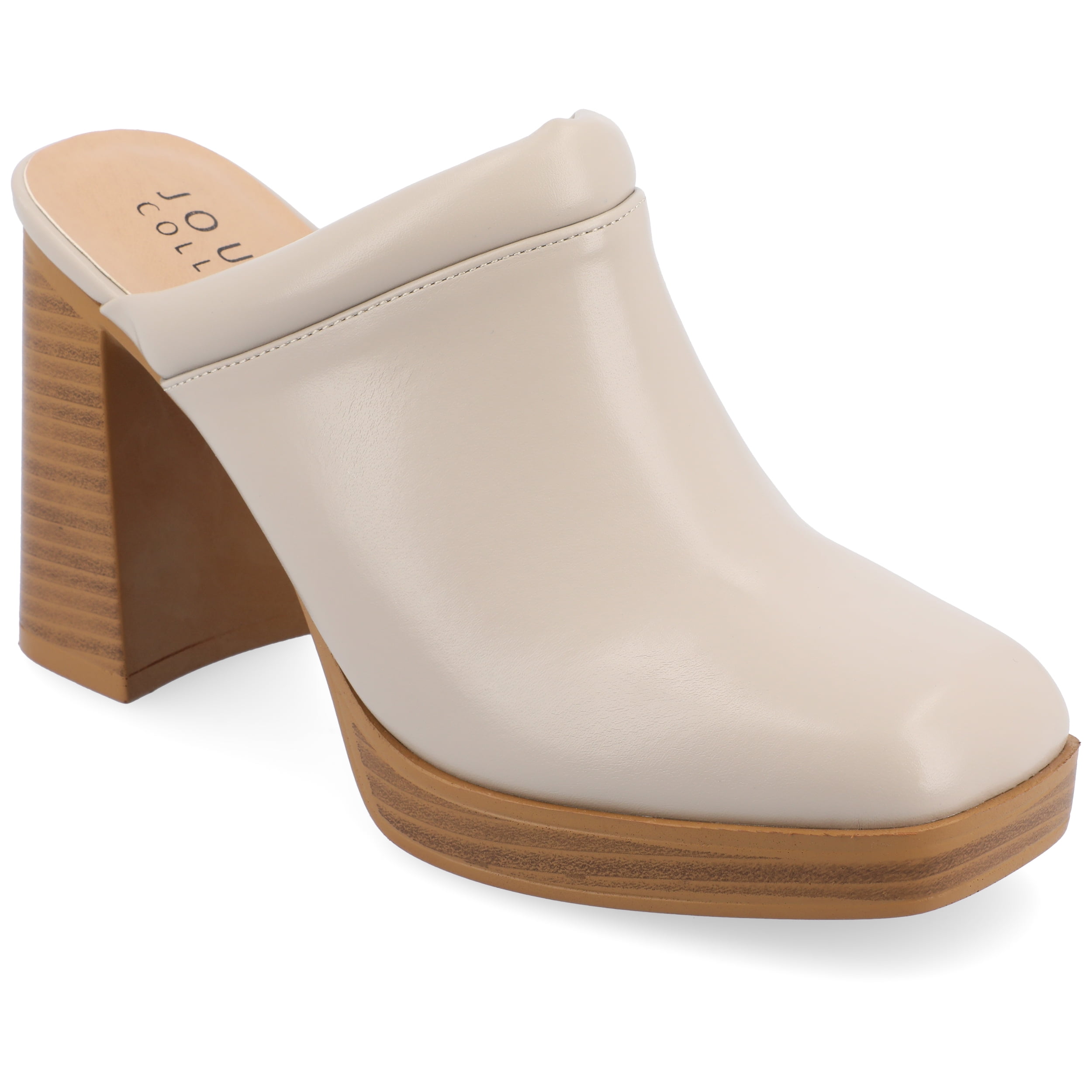 Journee Womens Izara Slip On Platform Mule Pumps