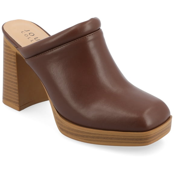 Journee Womens Izara Slip On Platform Mule Pumps