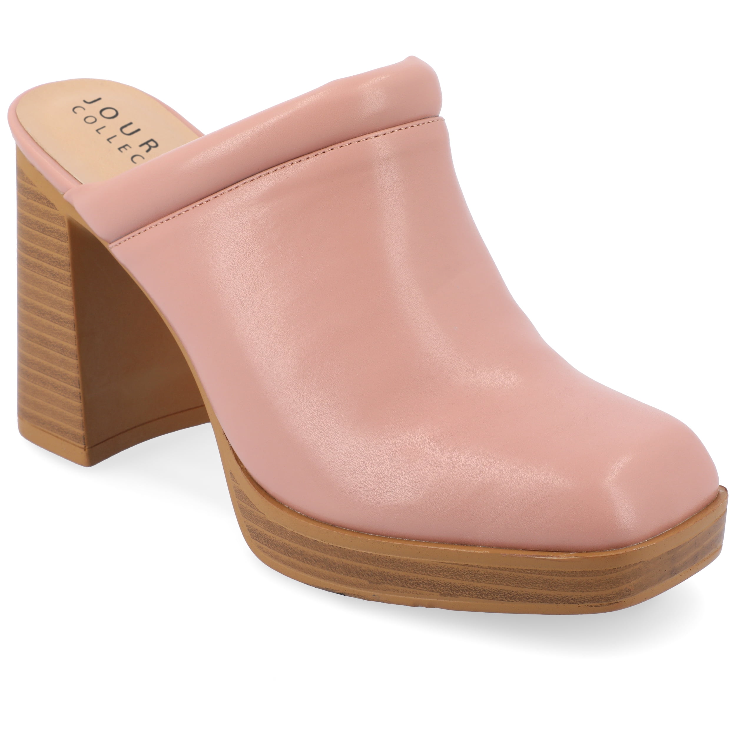 Journee Womens Izara Slip On Platform Mule Pumps