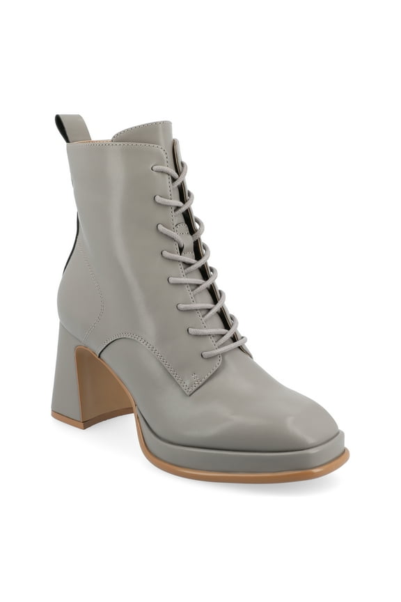 Womens Kalindi Lace Up and Zip Entry Square Toe Booties, Widths Available