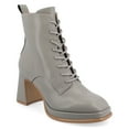 thumbnail image 1 of Journee Womens Kalindi Lace Up and Zip Entry Square Toe Booties, Widths Available, 1 of 10