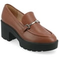 thumbnail image 1 of Journee Womens Kezziah Loafer Style Lug Outsole Platform Pumps, Widths Available, 1 of 10