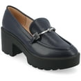 thumbnail image 1 of Journee Womens Kezziah Loafer Style Lug Outsole Platform Pumps, Widths Available, 1 of 10