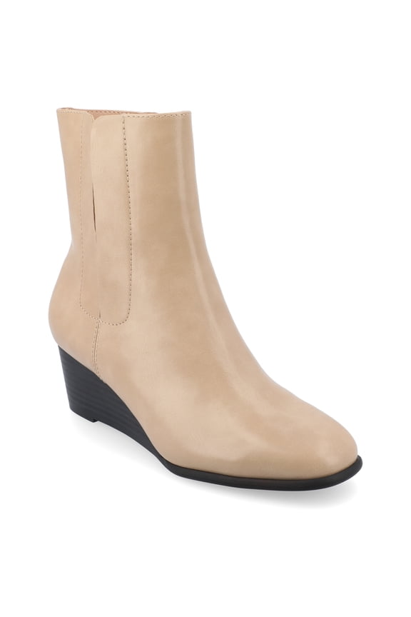 Womens Kylo Stacked Wedge Heel Soft Square Toe Booties