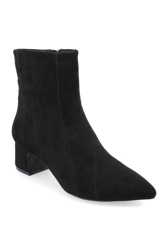 Womens Lusinda Two Tone Block Heel Pointed Toe Booties