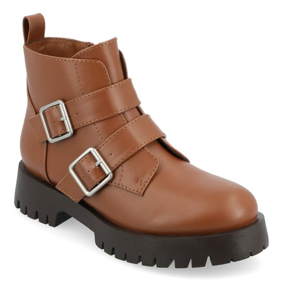 Journee Womens Maebry Treaded Outsole Round Toe Booties