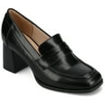 thumbnail image 1 of Journee Womens Malleah Loafer Style Stacked Heel Pumps, Widths Available, 1 of 8
