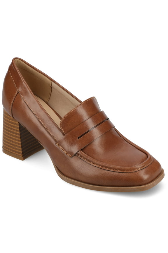 Womens Malleah Loafer Style Stacked Heel Pumps, Widths Available