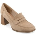 thumbnail image 1 of Journee Womens Malleah Loafer Style Stacked Heel Pumps, Widths Available, 1 of 10