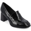 Journee Womens Malleah Loafer Style Stacked Heel Pumps, Widths Available