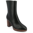 thumbnail image 1 of Journee Womens Romer Platform Almond Toe Booties, Widths Available, 1 of 10