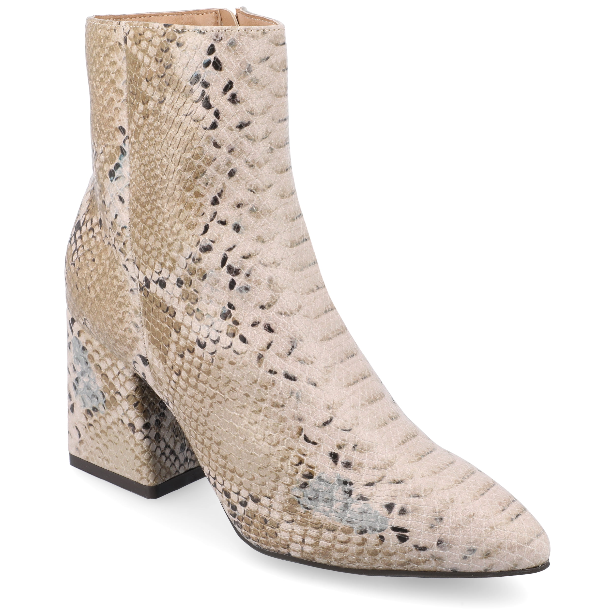 Journee Womens Sorren Covered Block Heel Pointed Toe Booties
