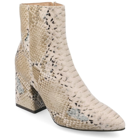 Journee Womens Sorren Covered Block Heel Pointed Toe Booties