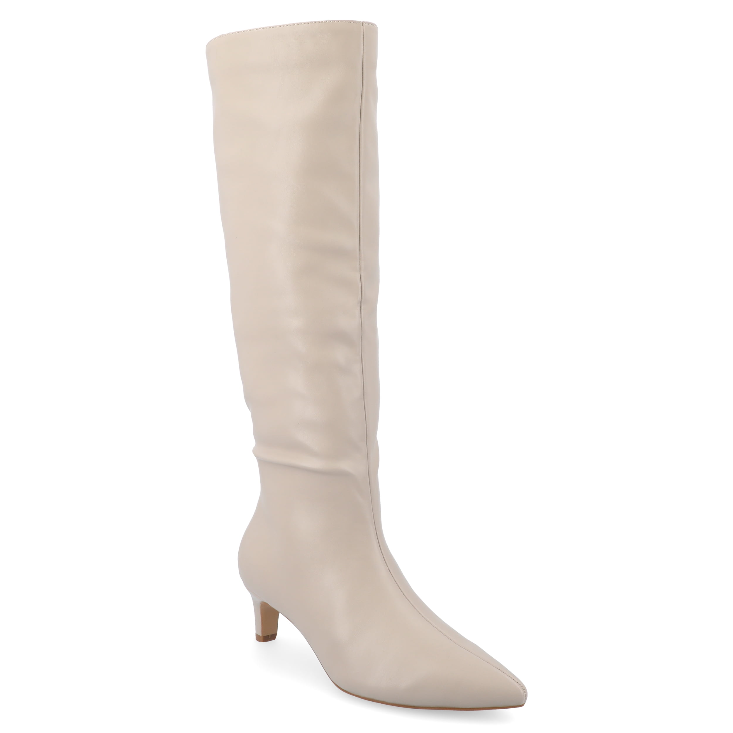 JOURNEE COLLECTION Womens Pink Cushioned Tullip Pointed Toe Kitten Heel Zip-Up Dress Boots Shoes W