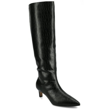 Journee Womens Tullip Kitten Heel Pointed Toe Boots