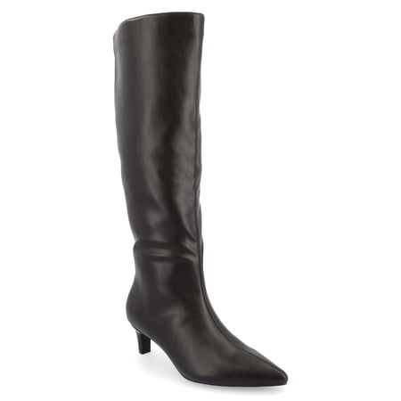 Journee Womens Tullip Kitten Heel Pointed Toe Boots