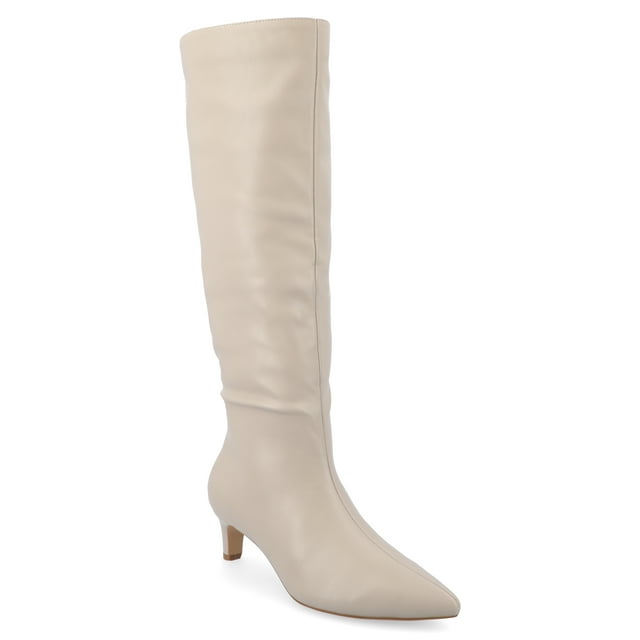 Journee Womens Tullip Tru Comfort Foam Wide Width Wide Calf Kitten Heel Pointed Toe Boots