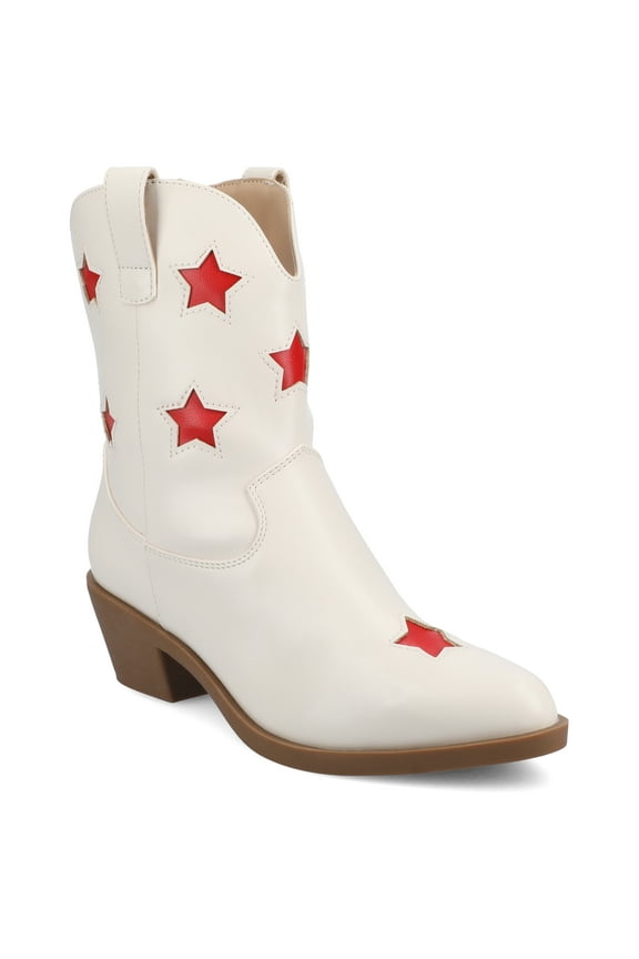 Womens Underwood Western Star Detail Pointed Toe Cuban Heel Casual Comfort Ankle Booties, Widths Available