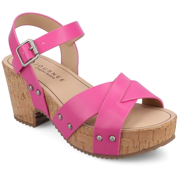 Journee Womens Valentina Ankle Strap Platform Dress Sandals