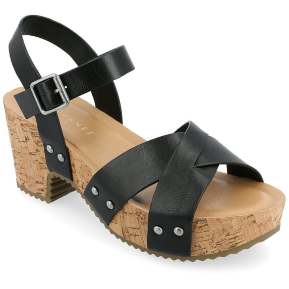 Journee Womens Valentina Ankle Strap Platform Dress Sandals