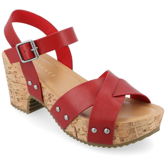 Journee Womens Valentina Ankle Strap Platform Dress Sandals