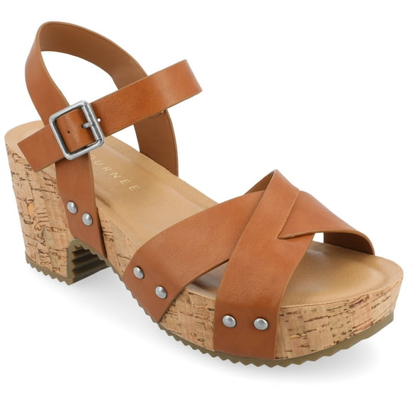 Journee Womens Valentina Ankle Strap Platform Dress Sandals