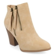 Journee Womens Vally Inside Zip Stacked Heel Booties, Widths Available