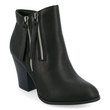 Journee Womens Vally Inside Zip Stacked Heel Booties, Widths Available