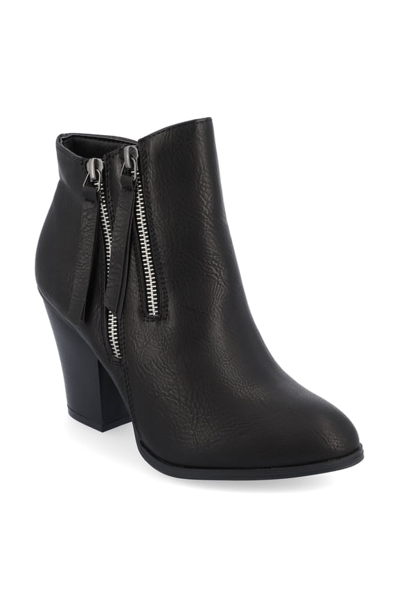 Journee Womens Vally Inside Zip Stacked Heel Booties, Widths Available