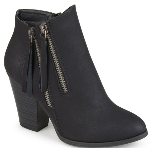 Journee Womens Vally Inside Zip Stacked Heel Booties, Widths Available