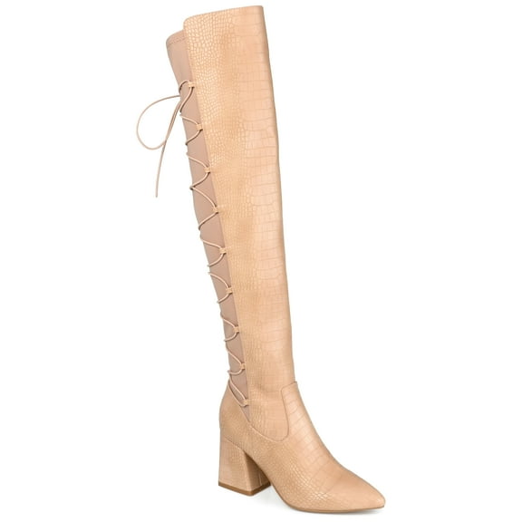 Journee Womens Valorie Extra Wide Calf Block Heel Over The Knee Boots