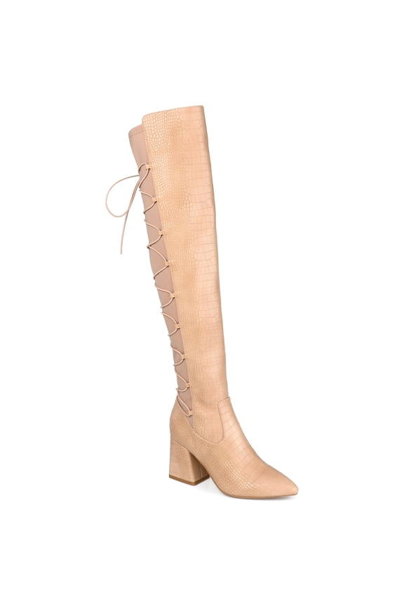 Womens Valorie Wide Calf Block Heel Over The Knee Boots