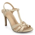 thumbnail image 1 of Journee Womens Valry Woven T-Strap Stiletto Dress Sandals, Widths Available, 1 of 9