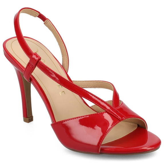 Journee Womens Varra Crossover Strap Stiletto Dress Sandals, Widths Available