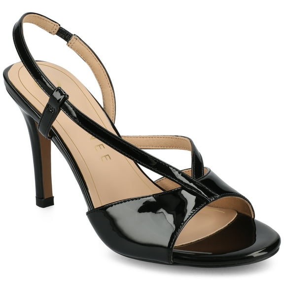 Journee Womens Varra Crossover Strap Stiletto Dress Sandals, Widths Available