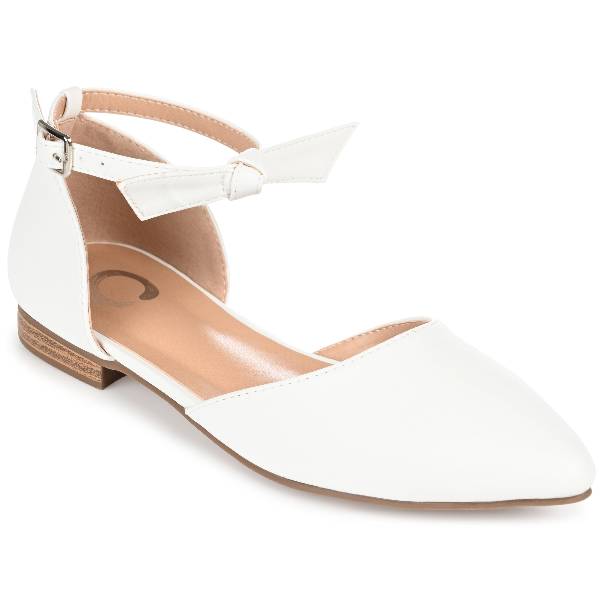 Journee Womens Vielo Ballet Almond Toe Buckle Flats, Widths Available