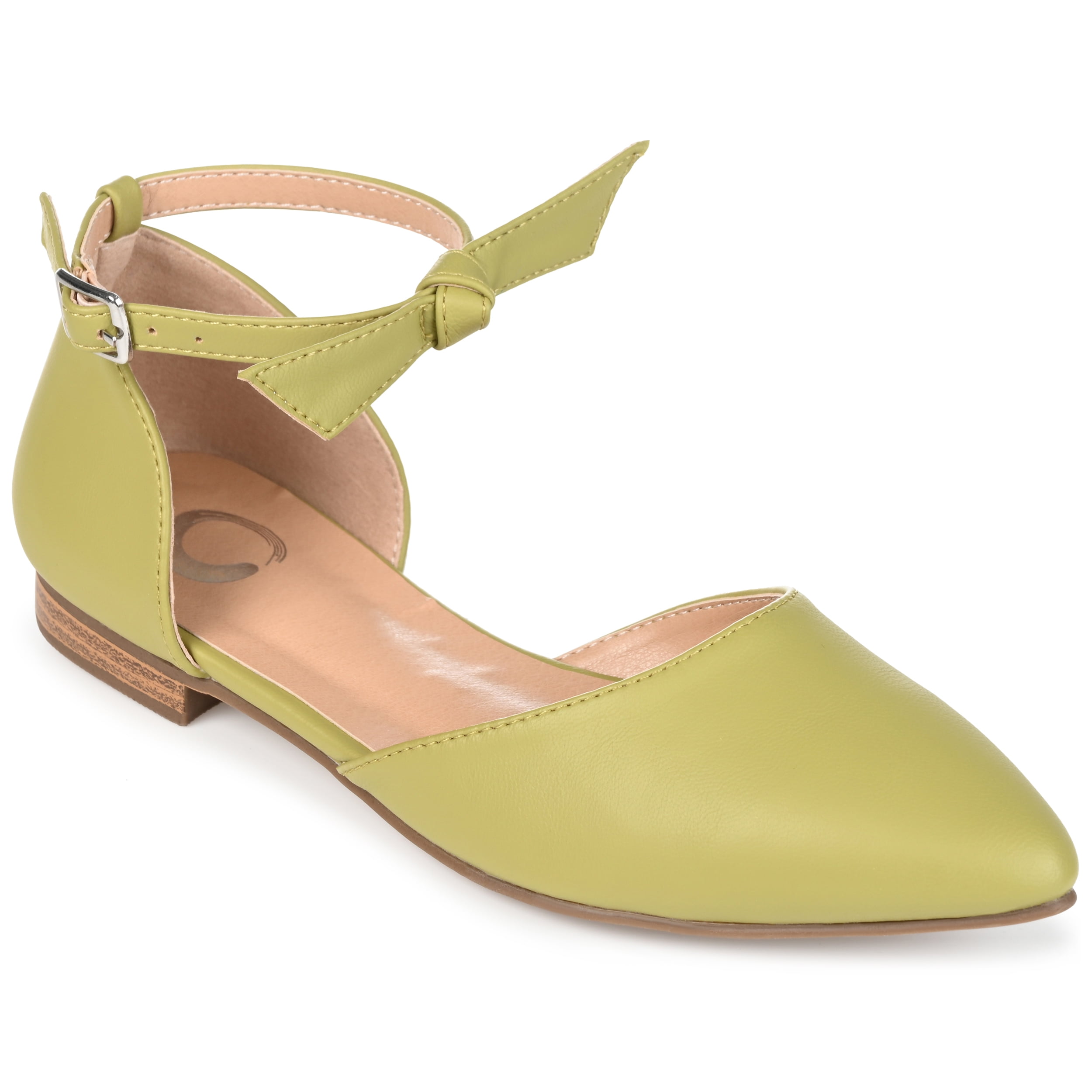 Journee Womens Vielo Ballet Almond Toe Buckle Flats, Widths Available